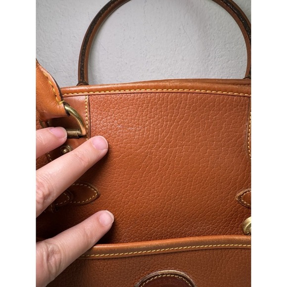 DOONEY & BOURKE Vintage Bag All Weather Leather Satchel 2Way USA 80s 90s Brown** - Picture 7 of 16